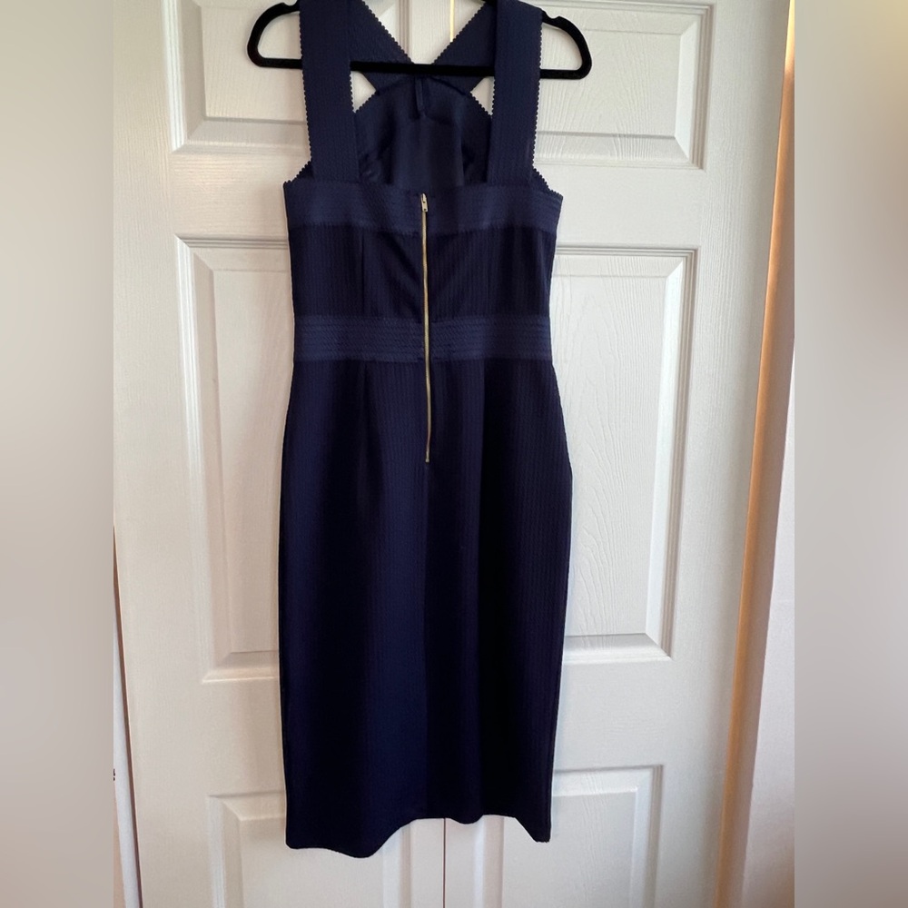 Elegant Navy Blue Women's Dress - Picture 2 of 5